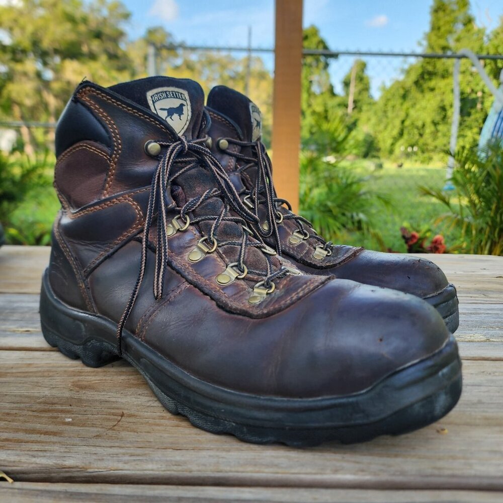 Irish Setter By Red Wing ELY 83608 Boots Steel Toe Brown Leather Mens Sz 11 D‎